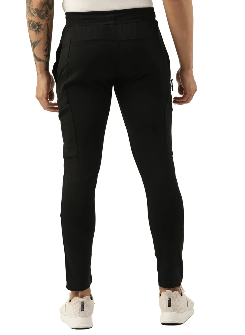 Maniac Maniac Mens Jogger Printed Black Cutpanel Polyester Sports Slim Fit Jogger