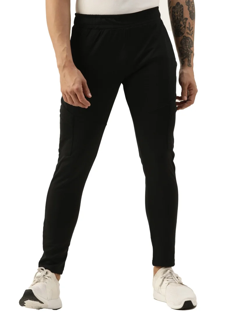 Maniac Maniac Mens Jogger Printed Black Cutpanel Polyester Sports Slim Fit Jogger