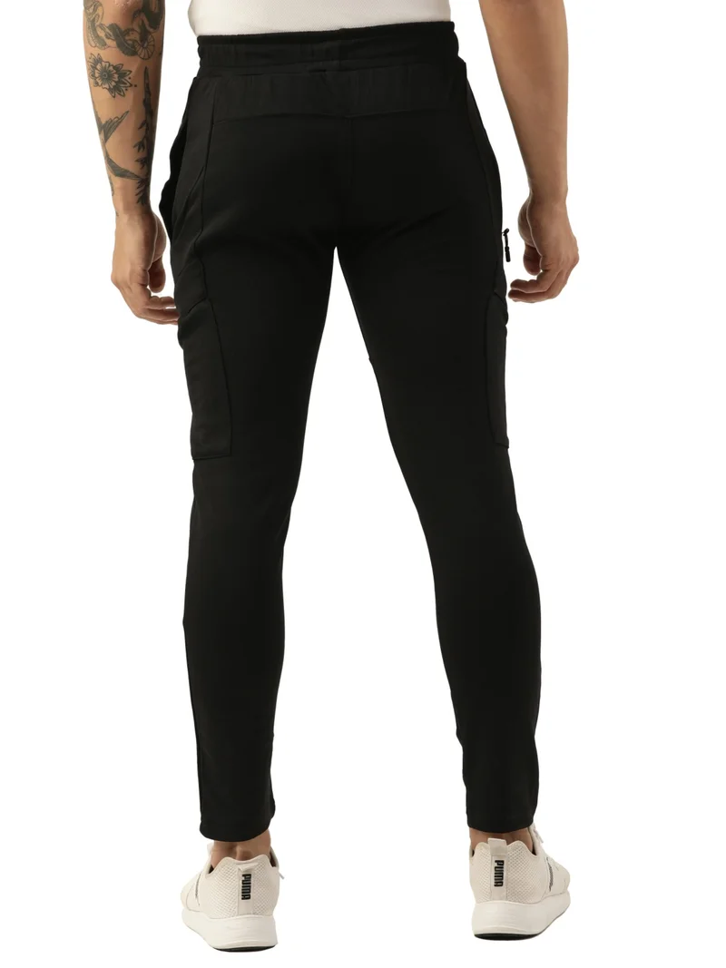 Maniac Maniac Mens Jogger Printed Black Cutpanel Polyester Sports Slim Fit Jogger