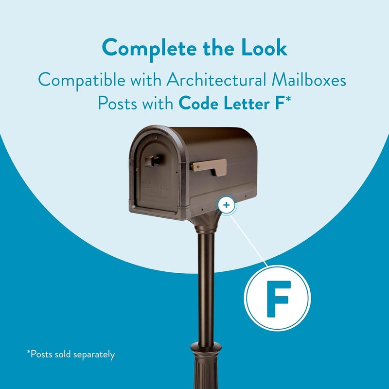 ARCHITECTURAL MAILBOXES Roxbury™ Heavy Duty Steel Metal Post Mounted Mail Box for Outside, Rubbed Bronze, Large Curbside Mailbox with Magnetic Latch - Image 4