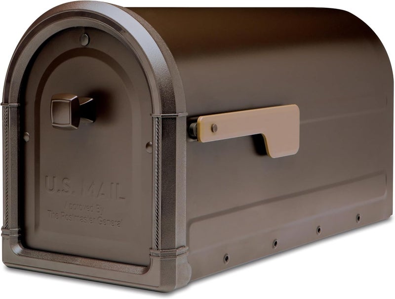 ARCHITECTURAL MAILBOXES Roxbury™ Heavy Duty Steel Metal Post Mounted Mail Box for Outside, Rubbed Bronze, Large Curbside Mailbox with Magnetic Latch - Image 1