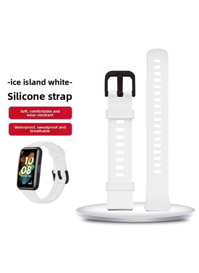 Generic - Suitable For HuaweiBracelet 9/8/7/6 Wristband Replacement Strap Watchband Sports Smart Watch Milanese Silicone N-Color:Bracelet 8/9/NFC Strap [island White] Comes With Film - Image 1