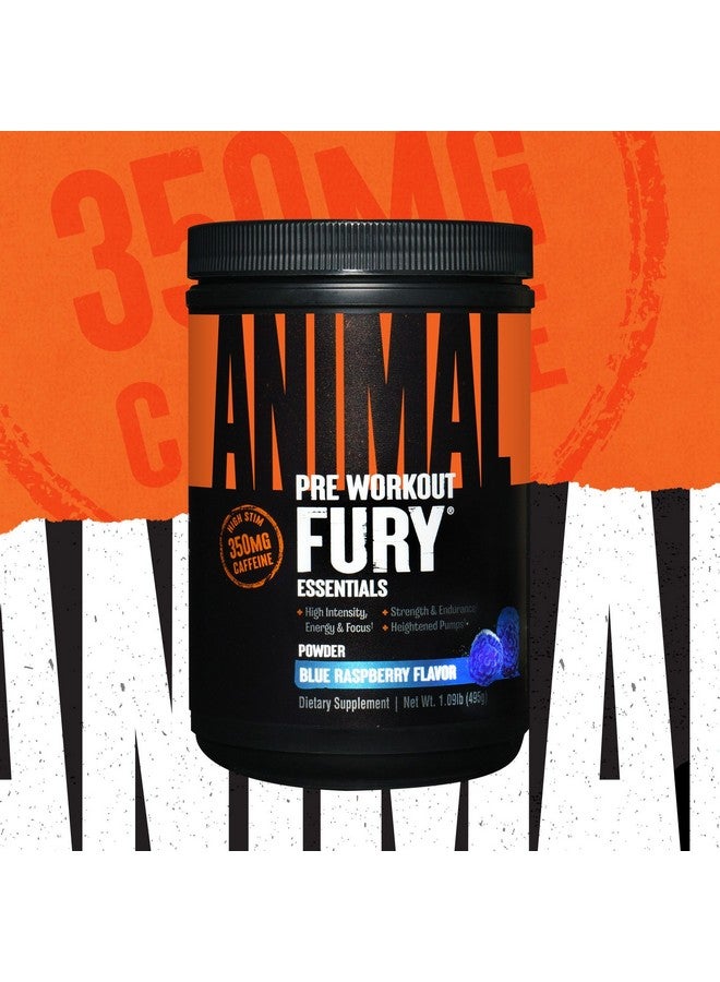 ANIMAL Animal Fury Pre Workout Powder - Energy and Focus Supplement with 5g BCAA, 350mg Caffeine Nitric Oxide Booster with Beta-Alanine, Preworkout for Men and Women, Blue Raspberry Flavor, 30 Servings - Image 2