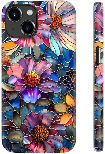 Goodon for iPhone 15 Case Cute - Compatible with Magsafe - Dual-Layer Hard Shell & Silicone Cover - Protective Phone Case with Wildflower Designs for Women - Vibrant Defined Blossoms - Image 1