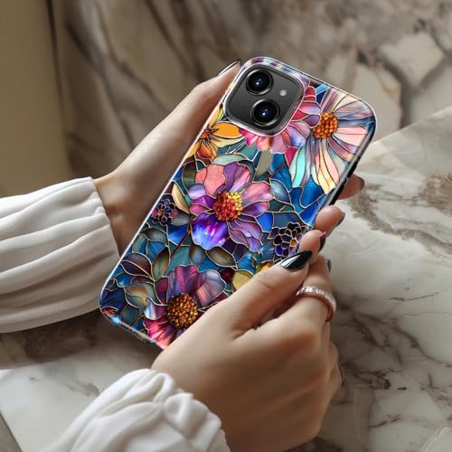Goodon for iPhone 15 Case Cute - Compatible with Magsafe - Dual-Layer Hard Shell & Silicone Cover - Protective Phone Case with Wildflower Designs for Women - Vibrant Defined Blossoms - Image 2