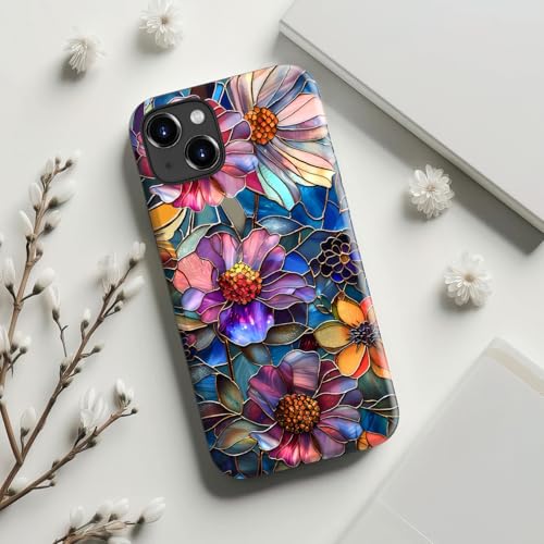 Goodon for iPhone 15 Case Cute - Compatible with Magsafe - Dual-Layer Hard Shell & Silicone Cover - Protective Phone Case with Wildflower Designs for Women - Vibrant Defined Blossoms - Image 4
