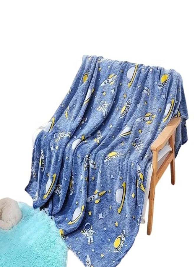 Arthasya Big Size Glow in The Dark Blanket for Kids, 0-15 Years |200x150 Cm| Soft Flannel Fleece Throw, Cozy & Warm All-Season Radium Blanket for Boys & Girls - (UFO & Astronaut) - Image 1