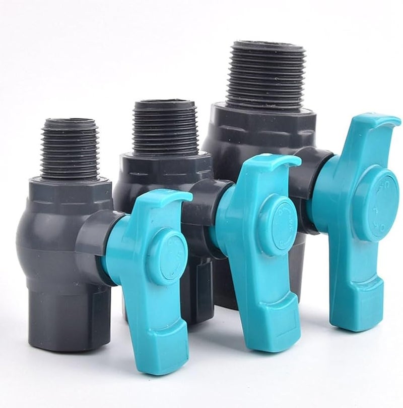 20mm 1 2 Inch PVC Ball Valve Female Male Thread For Garden Irrigation Aquarium - Image 1