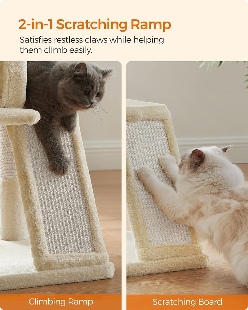Cat Tree, Cat Tree with Large Platform, Beige PCT51M - Image 5