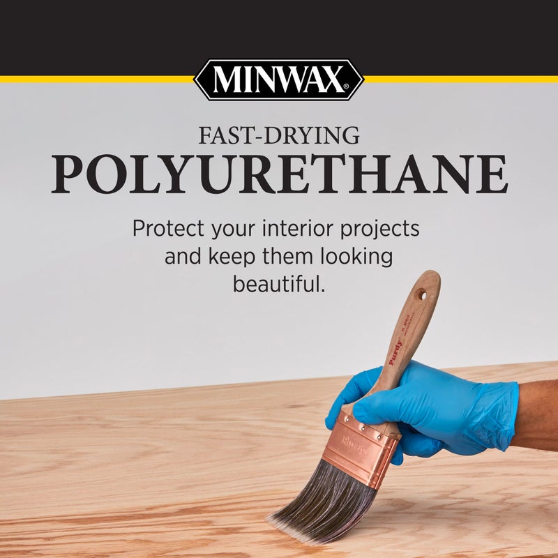 منواكس Minwax سريع الجفاف من مادة البولي يوريثين الواقية من الخشب الساتان الدافئ 1 كوارت - Image 2