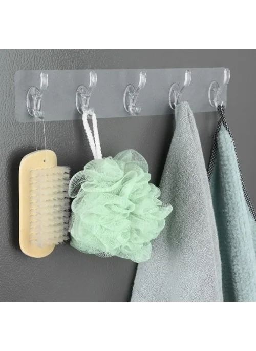 Tineke One Piece Self Adhesive Hanger with 5 Hooks