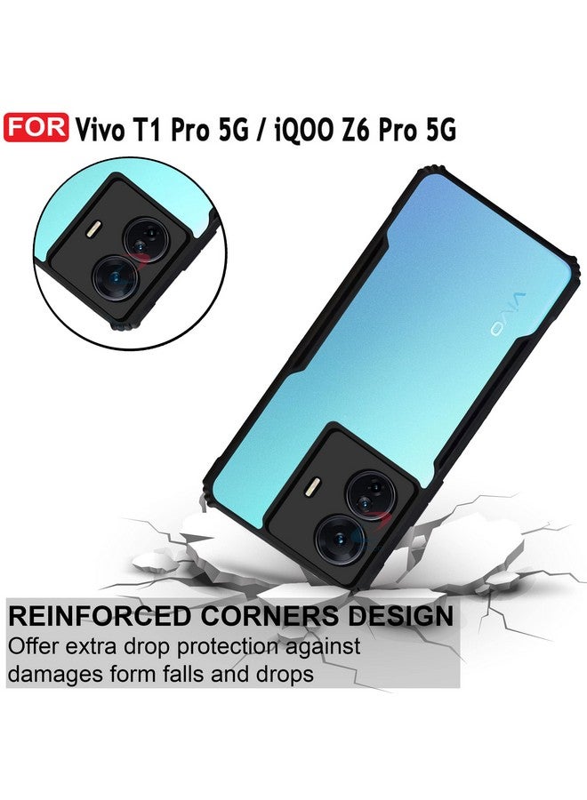 Cedo غطاء خلفي CEDO Vivo T1 Pro/iQOO Z6 Pro (5G) | حماية الكاميرا حافة مضادة للصدمات | حماية 360 درجة من الأكريليك الشفاف TPU+PC | غطاء خلفي شفاف على شكل نسر (أسود) - Image 4
