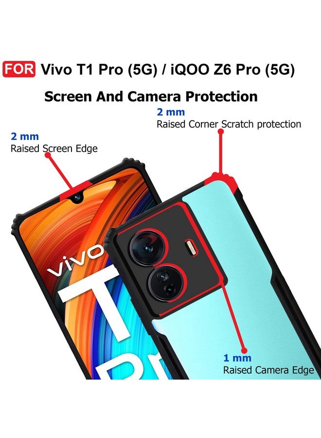 Cedo غطاء خلفي CEDO Vivo T1 Pro/iQOO Z6 Pro (5G) | حماية الكاميرا حافة مضادة للصدمات | حماية 360 درجة من الأكريليك الشفاف TPU+PC | غطاء خلفي شفاف على شكل نسر (أسود) - Image 5