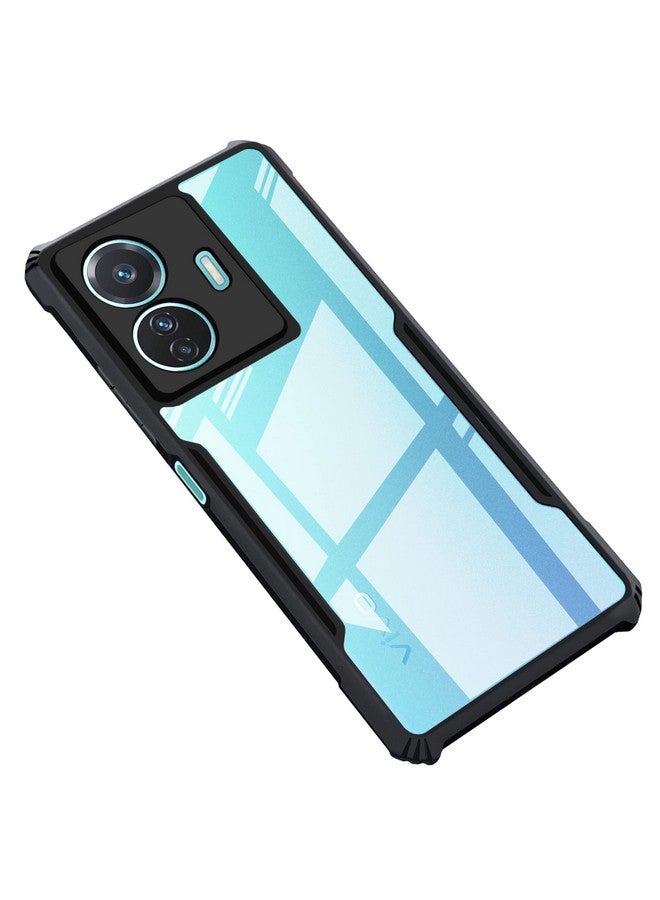 Cedo غطاء خلفي CEDO Vivo T1 Pro/iQOO Z6 Pro (5G) | حماية الكاميرا حافة مضادة للصدمات | حماية 360 درجة من الأكريليك الشفاف TPU+PC | غطاء خلفي شفاف على شكل نسر (أسود) - Image 1