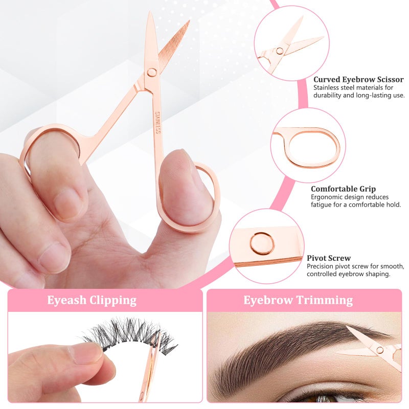 NICEMOVIC 7 Pcs Tweezers for Women Facial Hair, Tweezers Set for Eyebrows, Easter Basket Stuffers for Women Teen Girls, Eyebrow Kit, Mother's Day Gifts, Christmas Stocking Stuffers for Teens Girls - Image 5