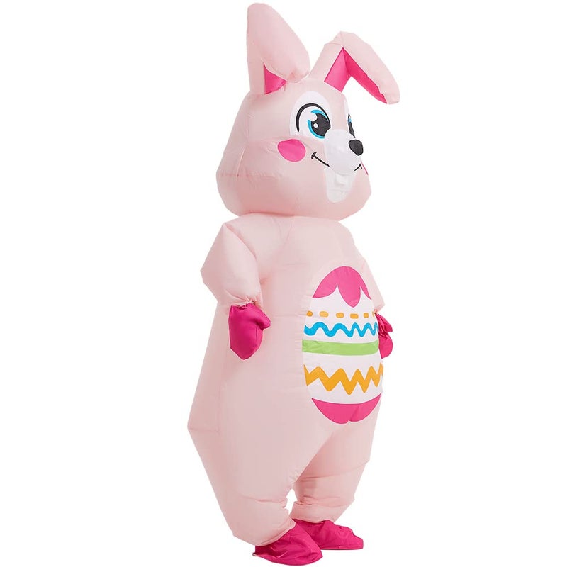 KOOY Easter Bunny Costume Adult Inflatable Rabbit Costume Pink Blow up Suit Full Body For Adult Men Women Holiday Party Cosplay Festival Celebration - Image 5