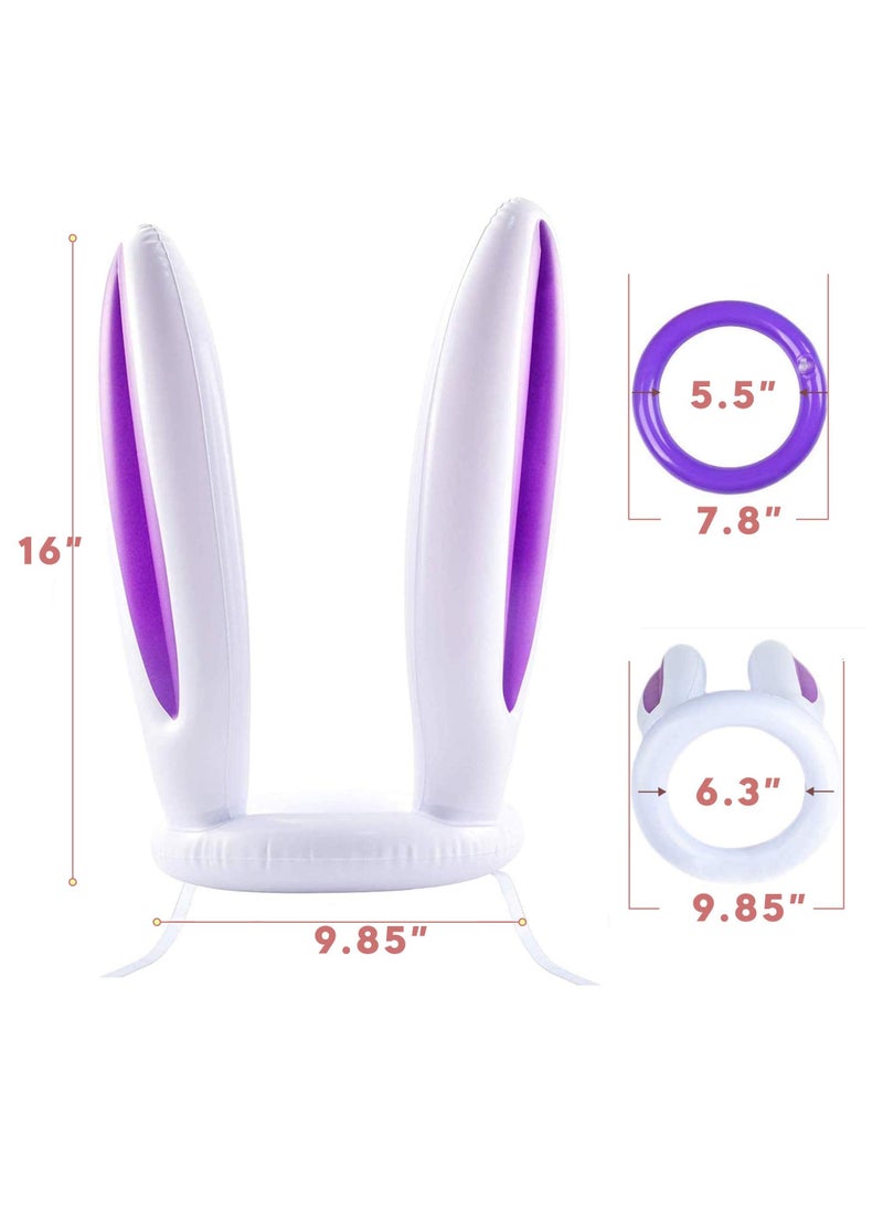 KASTWAVE Inflatable Bunny Ring Toss Game, Rabbit Ears Ring Toss Party Games Inflatable Toys Gift for Kid Family School Party Favor Indoor Outdoor Toss Game 3 Pack  - Image 5