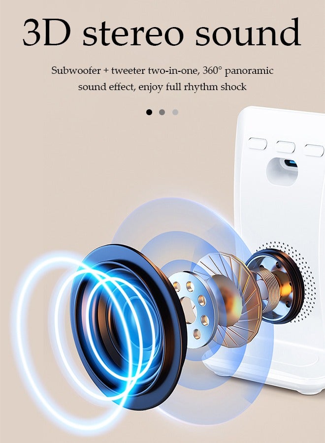 DUNISO Mobile phone holder with Bluetooth speaker, wireless fast charging portable holder, small size, magnetic attraction, anti slip, suitable for various mobile phones, white  - Image 4