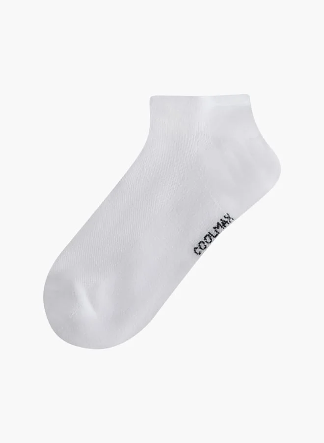 Dash Men's Logo Print Non Terry Ankle Length Socks - Set of 3