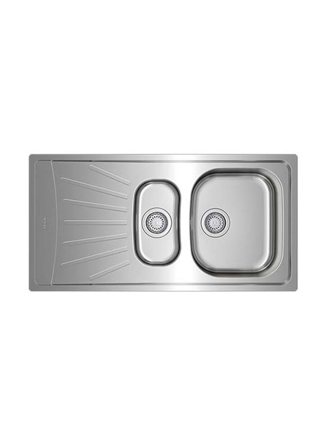 TEKA Starbright 60 E-Xn 1½B 1D Inset Reversible 1 Bowl 1 Drainer  Sink With Matt Finish Stainless Steel 980x500x160mmmm - Image 2