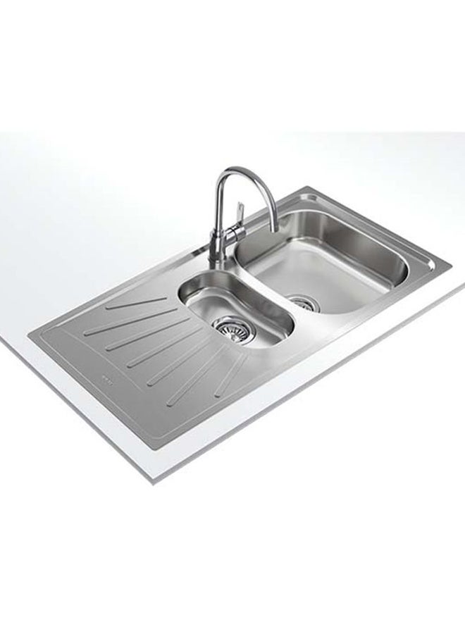 TEKA Starbright 60 E-Xn 1½B 1D Inset Reversible 1 Bowl 1 Drainer  Sink With Matt Finish Stainless Steel 980x500x160mmmm - Image 1