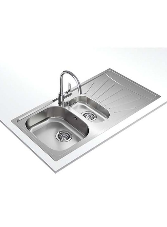 TEKA Starbright 60 E-Xn 1½B 1D Inset Reversible 1 Bowl 1 Drainer  Sink With Matt Finish Stainless Steel 980x500x160mmmm - Image 4