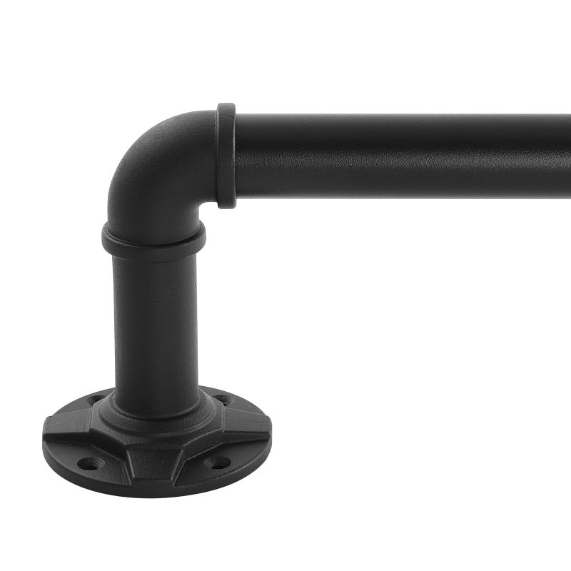 YAJUXIU Industrial Curtain Rod Adjustable 1 Inch Black Curtain Rods for Windows 36 to 72 Inch  Perfect IndoorOutdoor Room Divider Curtain Rod 3072