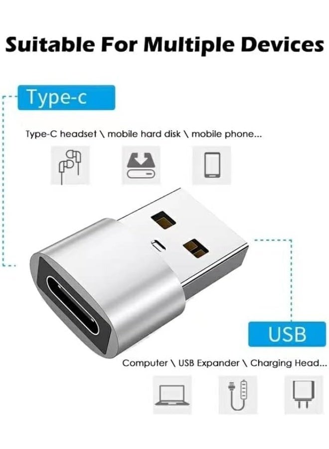 2-in-1 USB C to USB A Adapter Set, Type-C Female to USB-A Male Converter, Black - Image 4