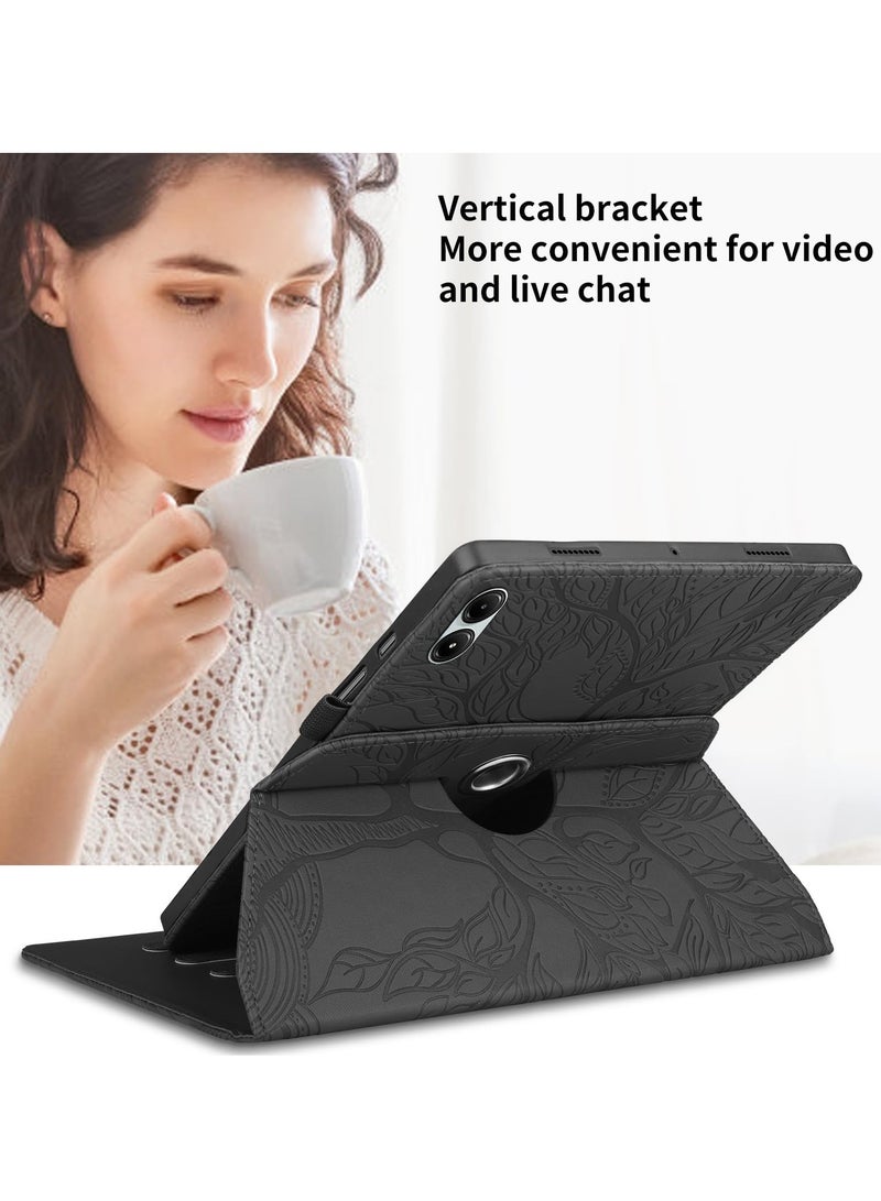 Excefore Rotating Case for Xiaomi Redmi Pad Pro 12.1 Inch, 2024 PU Leather Tablet Case with 360 Degree Rotating Stand, Black Tree Design, Protective Cover for Xiaomi Redmi Pad Pro 12.1  - Image 5