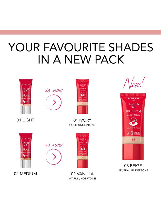 BOURJOIS PARIS - Healthy Mix BB Cream - 02 - Vanilla, 30ml - Image 1