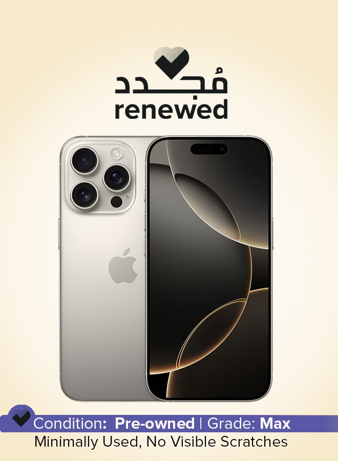 Apple Renewed - iPhone 16 Pro 128GB Natural Titanium 5G (E-sim only) With FaceTime - USA Version - Image 1