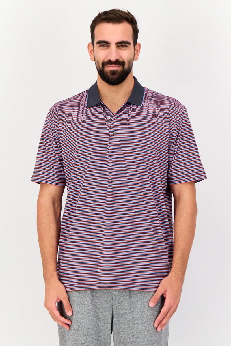 Greg Norman Men Sportswear Fit Short Sleeve Outdoor Polo Shirt, Multicolor  - Image 1