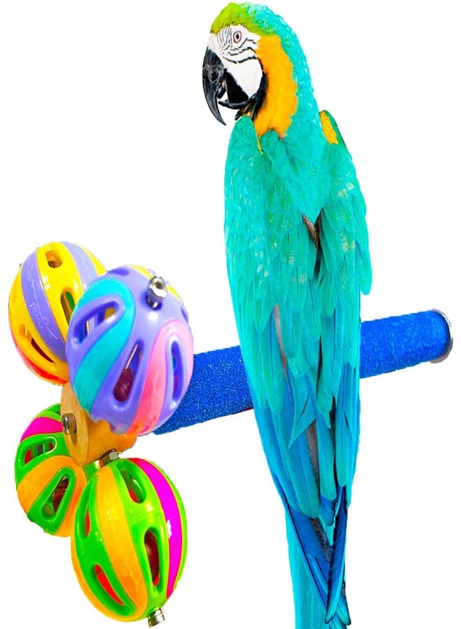 Fejapa Large Bird Perch Toy with Rotating Balls Natural Parrot Large Bird Stand Perches Toy Wood Rotate Spinning Balls for Cage Parakeet Budgies Parrotlets Lovebird Cockatiels Conure Macaw African Greey - Image 1