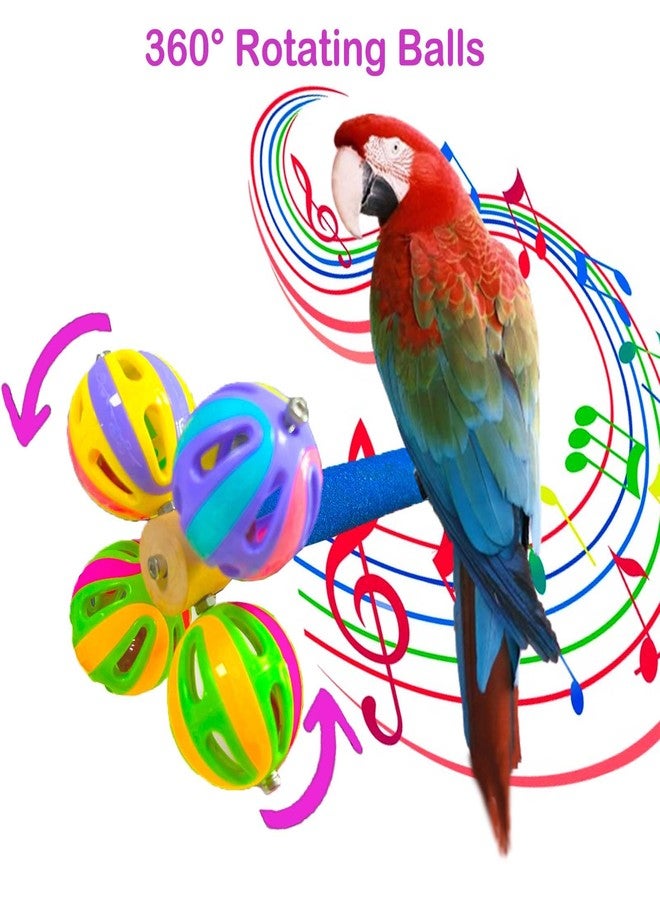 Fejapa Large Bird Perch Toy with Rotating Balls Natural Parrot Large Bird Stand Perches Toy Wood Rotate Spinning Balls for Cage Parakeet Budgies Parrotlets Lovebird Cockatiels Conure Macaw African Greey - Image 5