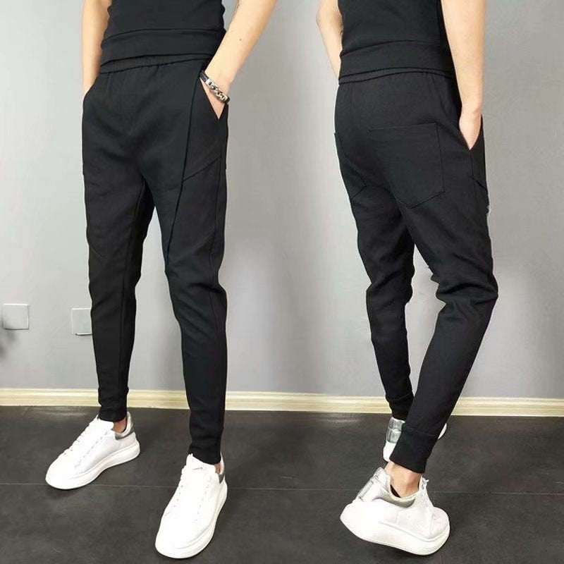 Summer Slim Fit Mens Casual Pants Black