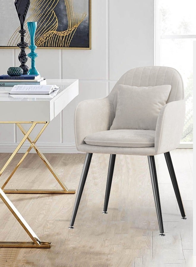 Generic Furniliving Velvet Vanity Chair with Curved Back, Vanity Chair for Makeup Room - Midcentury Modern Accent Chair for Living Room Bedroom, Velvet Chair Multifunction Chair for Dressing Home Office Kitchen Dinning Room and Living Room ﻿  - Image 1