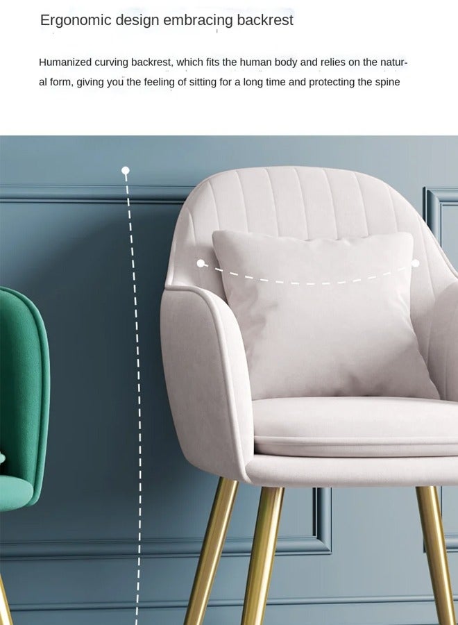 Generic Furniliving Velvet Vanity Chair with Curved Back, Vanity Chair for Makeup Room - Midcentury Modern Accent Chair for Living Room Bedroom, Velvet Chair Multifunction Chair for Dressing Home Office Kitchen Dinning Room and Living Room ﻿  - Image 4
