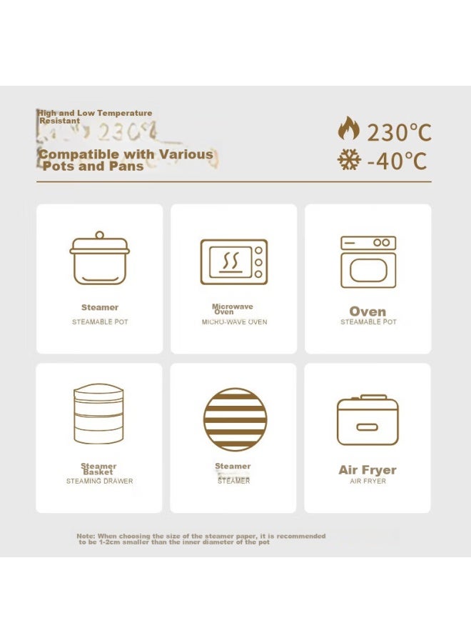 Yata Wutian Disposable Steamer Paper, 9cm Diameter, 500 Sheets, Round, For Buns And Mantou, Steamer Liner, Oil Paper, For Home Baking - Image 3