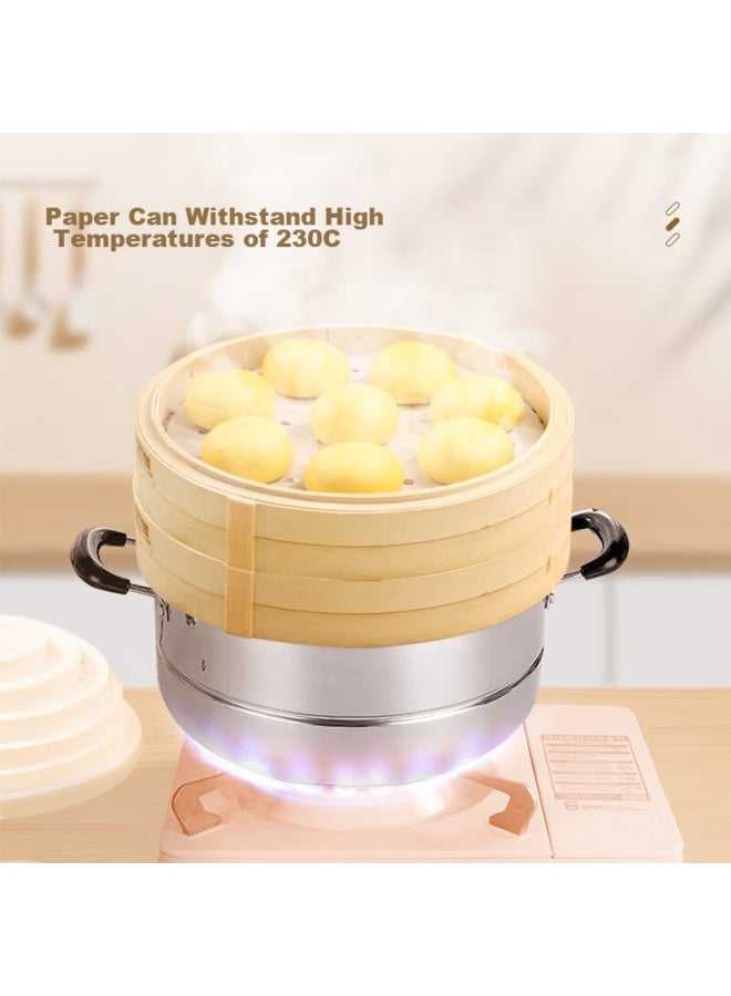 Yata Wutian Disposable Steamer Paper, 9cm Diameter, 500 Sheets, Round, For Buns And Mantou, Steamer Liner, Oil Paper, For Home Baking - Image 4