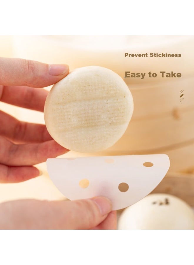 Yata Wutian Disposable Steamer Paper, 9cm Diameter, 500 Sheets, Round, For Buns And Mantou, Steamer Liner, Oil Paper, For Home Baking - Image 1