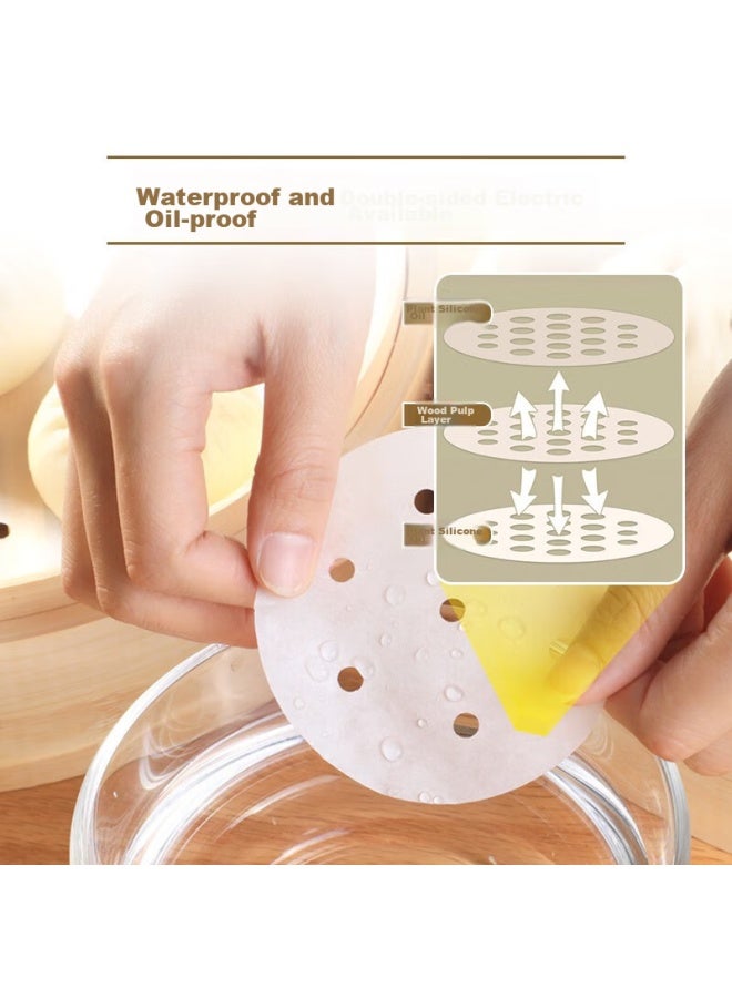 Yata Wutian Disposable Steamer Paper, 9cm Diameter, 500 Sheets, Round, For Buns And Mantou, Steamer Liner, Oil Paper, For Home Baking - Image 5