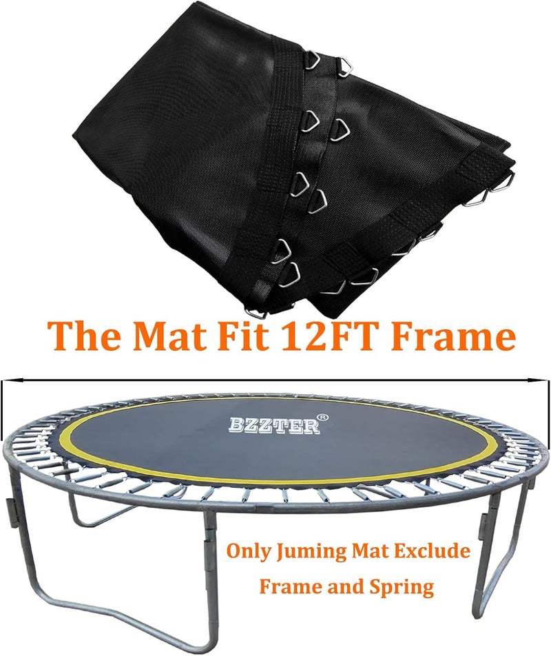 Bzzter Trampoline Mat 12ft, Fit 12 Foot Diameter Trampoline Frame, Replacement Mat with 10 Rows of Stitching, Pull Hook and Gloves - Image 5