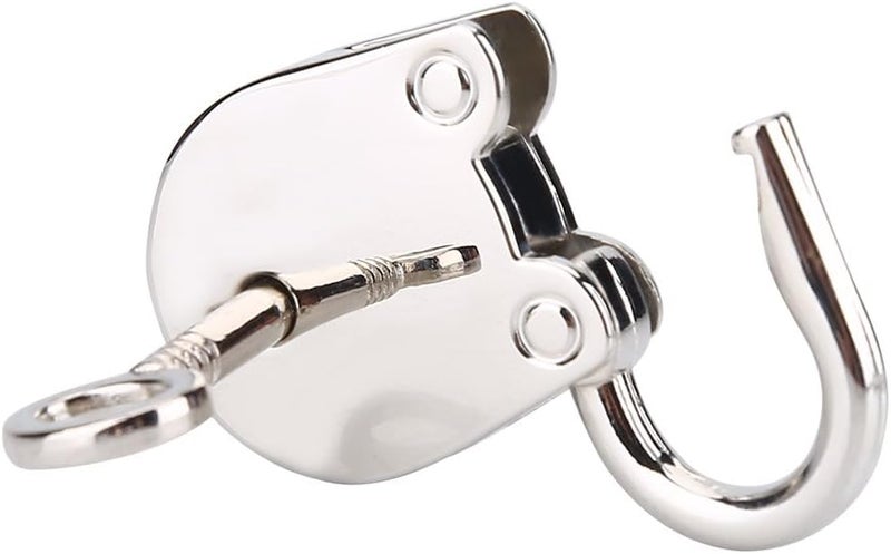 klarako Mini Solid Padlock, 3Pcs Antique Padlock Skeleton Key Notebook Metal Lock Silver Gold Bronze - Image 2