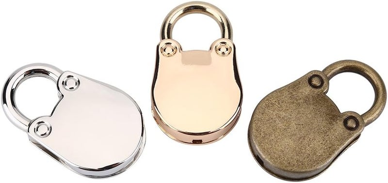 klarako Mini Solid Padlock, 3Pcs Antique Padlock Skeleton Key Notebook Metal Lock Silver Gold Bronze - Image 5