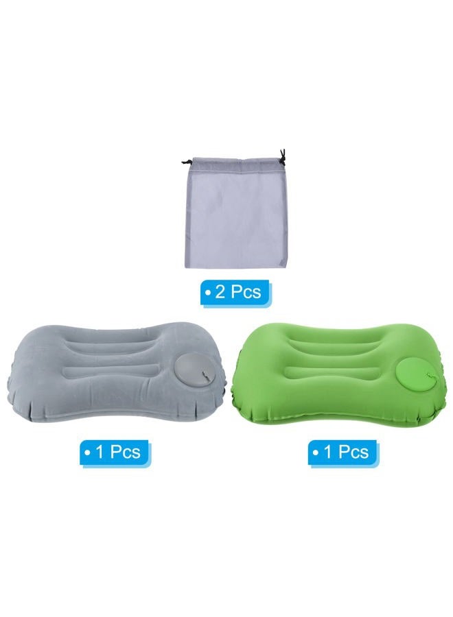 PATIKIL Camping Pillow, 2 Pack Portable Camp Beach Pillow Ultralight Inflatable Travel Airplane Pillow Lumbar Support for Hiking Backpacking, Green Gray - Image 3