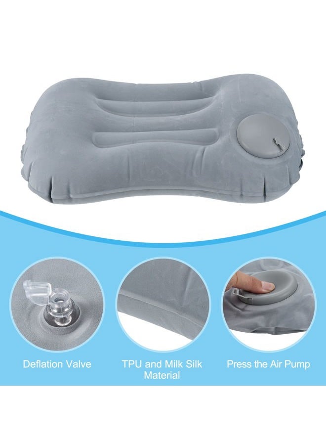 PATIKIL Camping Pillow, 2 Pack Portable Camp Beach Pillow Ultralight Inflatable Travel Airplane Pillow Lumbar Support for Hiking Backpacking, Green Gray - Image 5