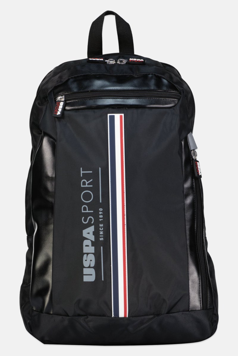 U.S. Polo Assn. Men Brand Logo Backpack, Black  - Image 1