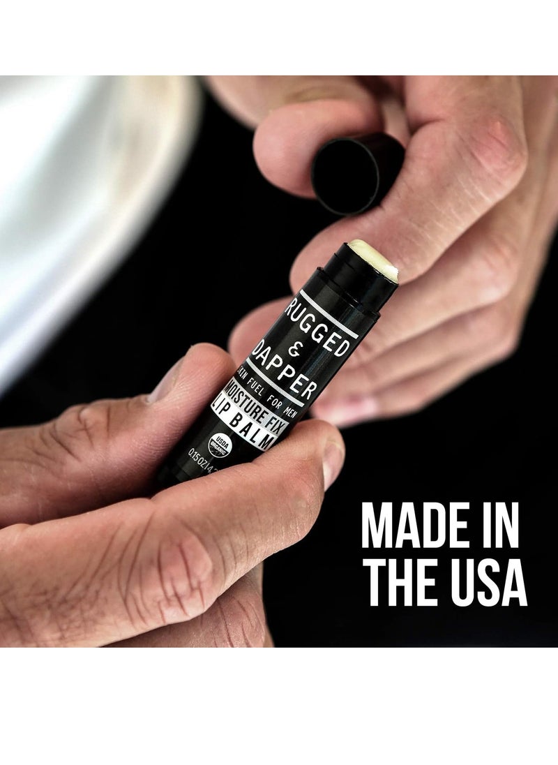RUGGED & DAPPER RUGGED & DAPPER Lip Balm for Men | Certified Organic + Natural Ingredients | 4-Pack Set Protects Dry + Chapped Lips  - Image 2