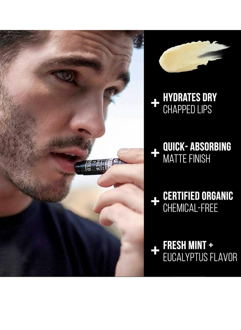 RUGGED & DAPPER RUGGED & DAPPER Lip Balm for Men | Certified Organic + Natural Ingredients | 4-Pack Set Protects Dry + Chapped Lips  - Image 3
