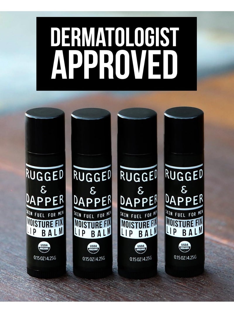 RUGGED & DAPPER RUGGED & DAPPER Lip Balm for Men | Certified Organic + Natural Ingredients | 4-Pack Set Protects Dry + Chapped Lips  - Image 4